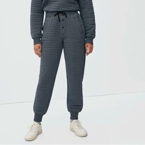 Everlane Quilted Jogger Pants - Slate Gray/Blue